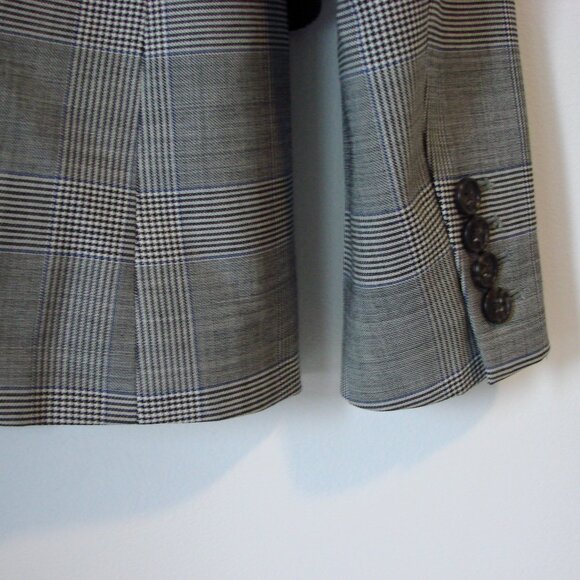 J Crew Glen Plaid Wool Blazer Jacket Gray Blue Double Breasted NEW NWOT Size 2 - Picture 14 of 16